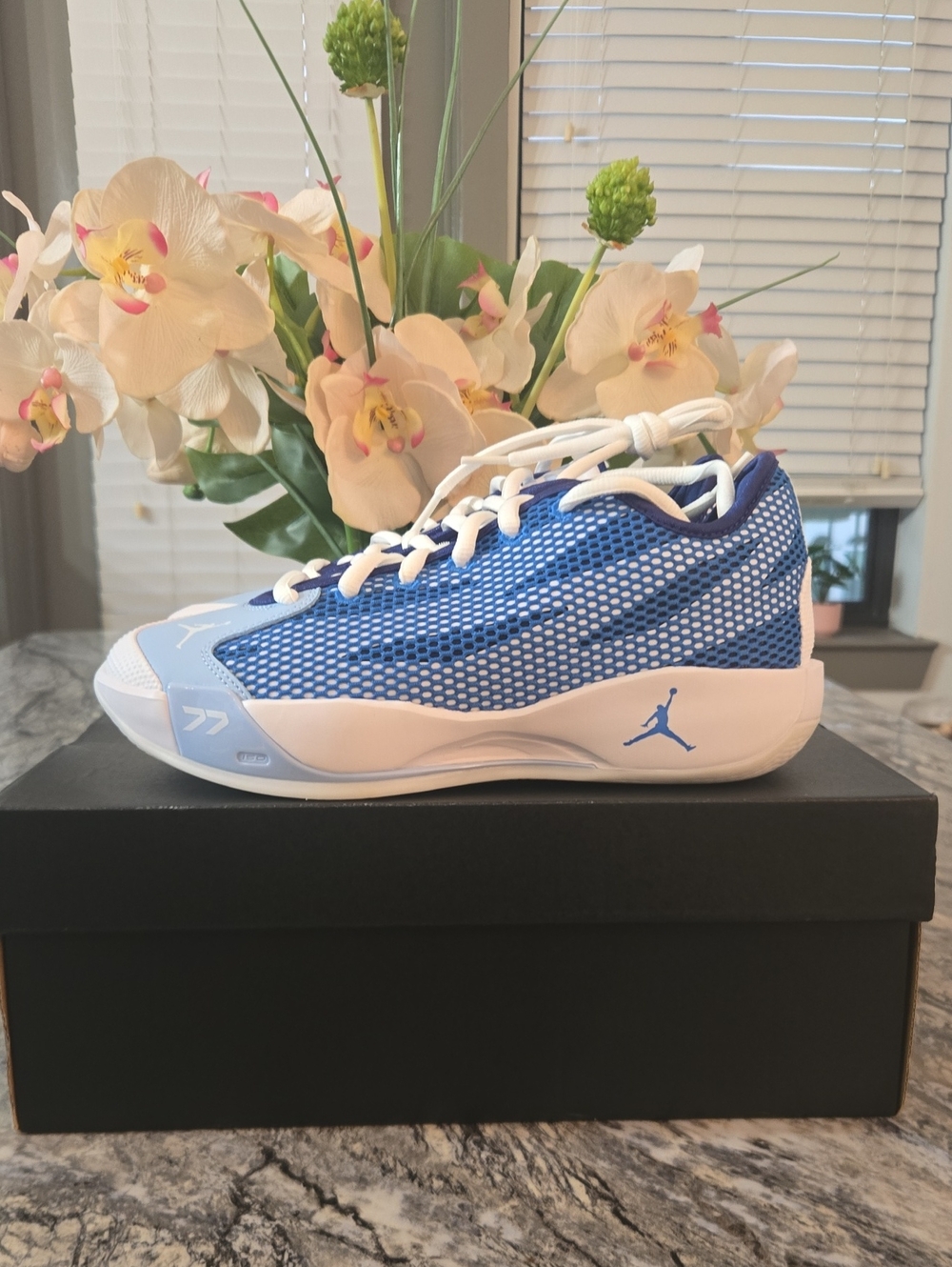 Jordan Kids Low-Top Sneakers in Blue and White